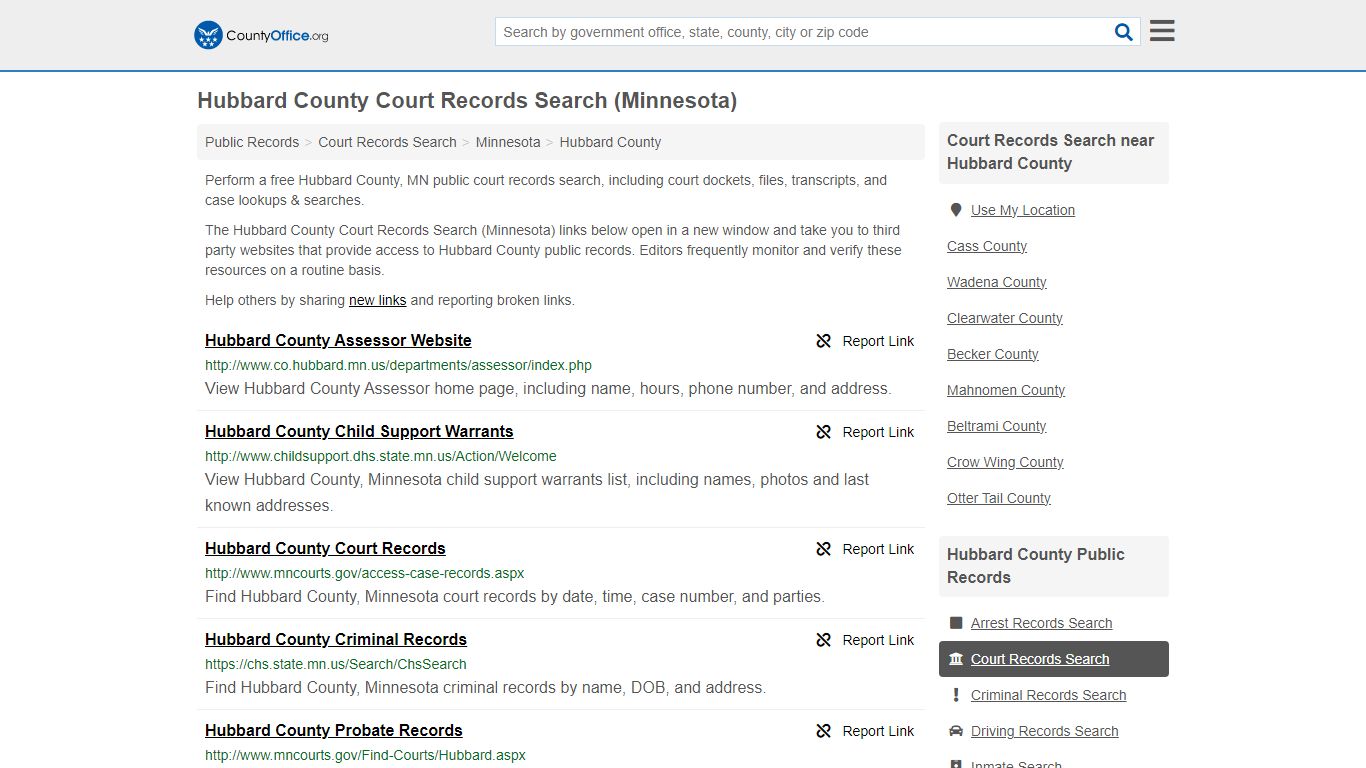 Court Records Search - Hubbard County, MN (Adoptions, Criminal, Child ...